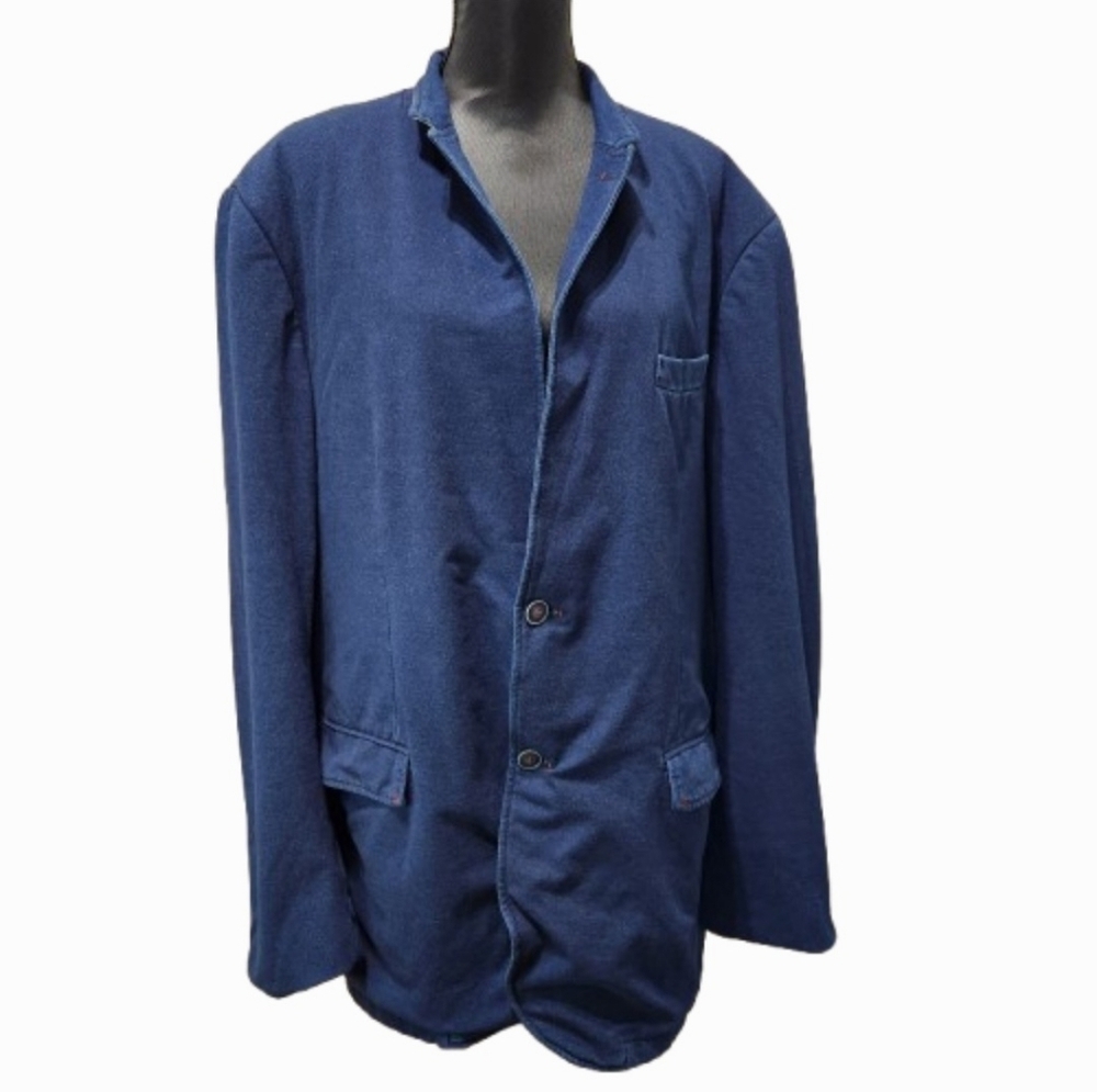 SOUL OF LONDON Men's Blue Denim Big and Tall Slouch Jacket (50T)